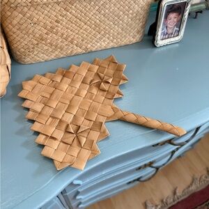 Handcrafted Tan Woven Fan
